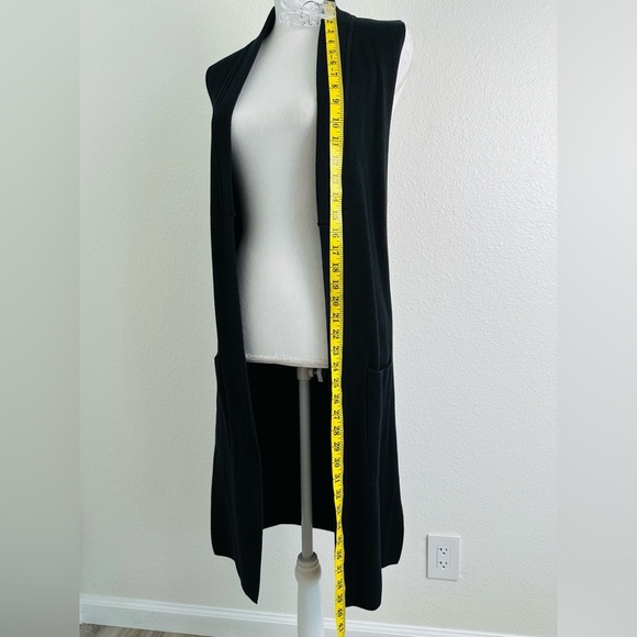 Ann Taylor Women's Black Open Front Long Sweater Vest Size XS - Picture 7 of 12